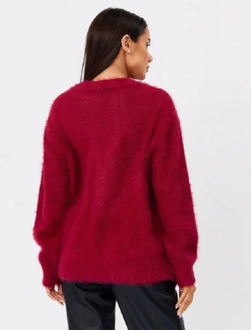 Luxe Soft Fuzzy Button Cardigan-Cardigans-Krush Kandy, Women's Online Fashion Boutique Located in Phoenix, Arizona (Scottsdale Area)