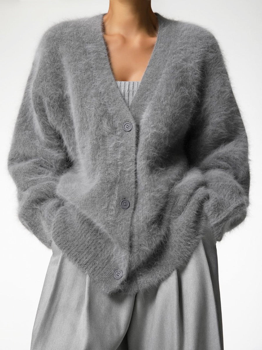 Luxe Soft Fuzzy Button Cardigan-Cardigans-Krush Kandy, Women's Online Fashion Boutique Located in Phoenix, Arizona (Scottsdale Area)