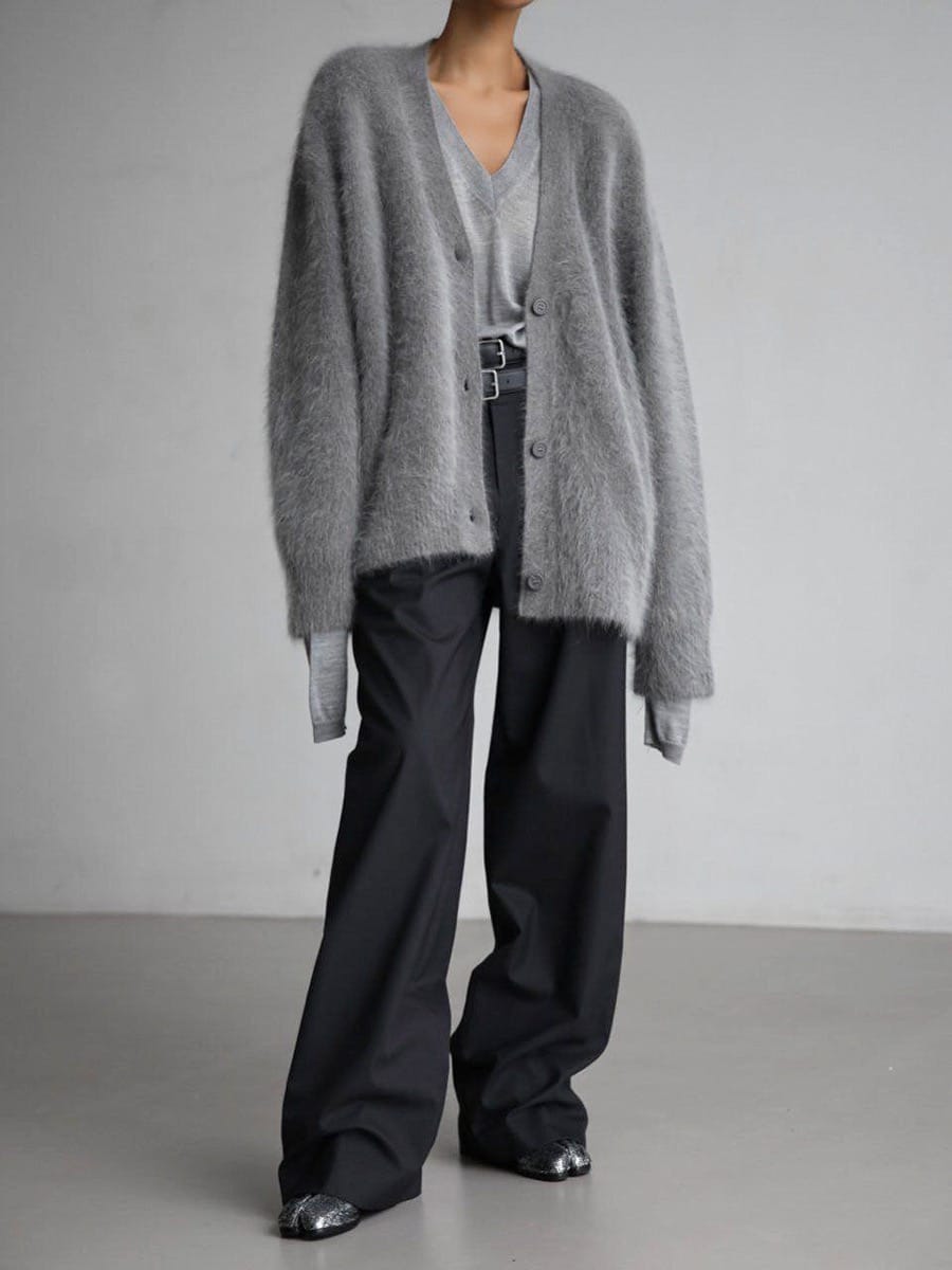 Luxe Soft Fuzzy Button Cardigan-Cardigans-Krush Kandy, Women's Online Fashion Boutique Located in Phoenix, Arizona (Scottsdale Area)