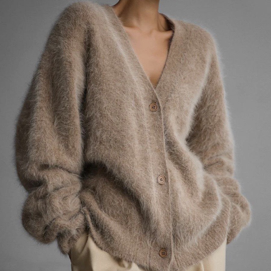 Luxe Soft Fuzzy Button Cardigan-Cardigans-Krush Kandy, Women's Online Fashion Boutique Located in Phoenix, Arizona (Scottsdale Area)