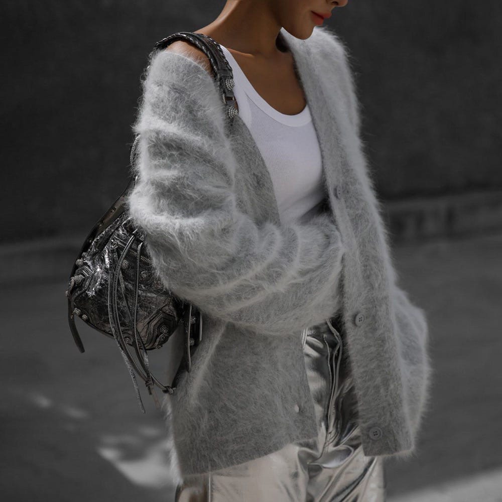 Luxe Soft Fuzzy Button Cardigan-Cardigans-Krush Kandy, Women's Online Fashion Boutique Located in Phoenix, Arizona (Scottsdale Area)