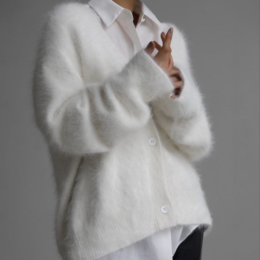 Luxe Soft Fuzzy Button Cardigan-Cardigans-Krush Kandy, Women's Online Fashion Boutique Located in Phoenix, Arizona (Scottsdale Area)