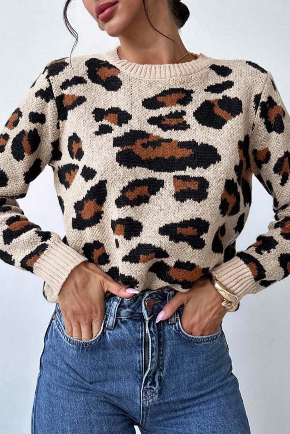 Leopard Luxe Knit Sweater-Sweaters-Krush Kandy, Women's Online Fashion Boutique Located in Phoenix, Arizona (Scottsdale Area)