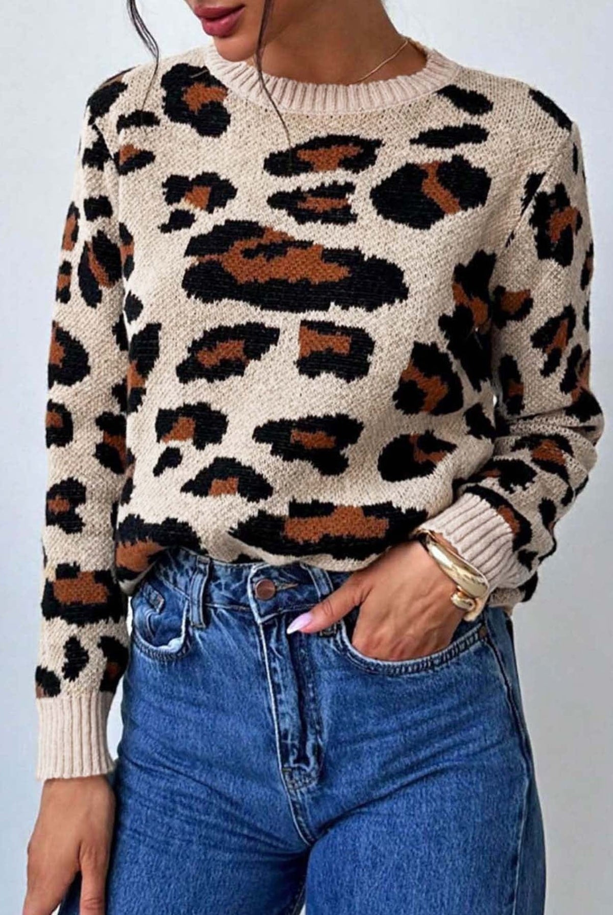 Leopard Luxe Knit Sweater-Sweaters-Krush Kandy, Women's Online Fashion Boutique Located in Phoenix, Arizona (Scottsdale Area)