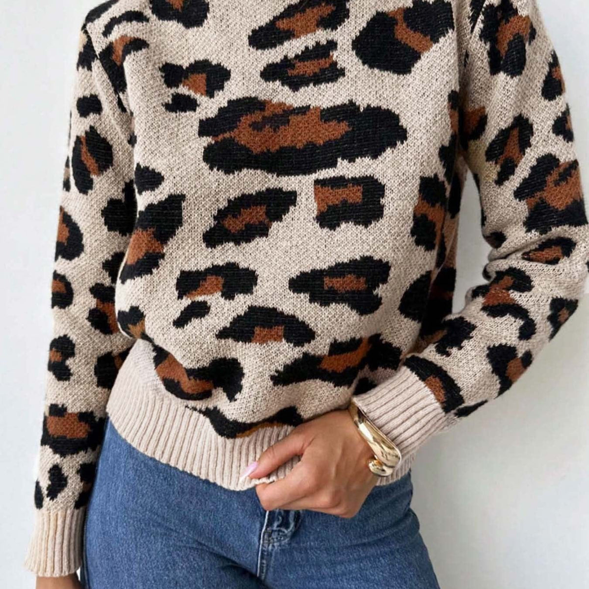 Leopard Luxe Knit Sweater-Sweaters-Krush Kandy, Women's Online Fashion Boutique Located in Phoenix, Arizona (Scottsdale Area)