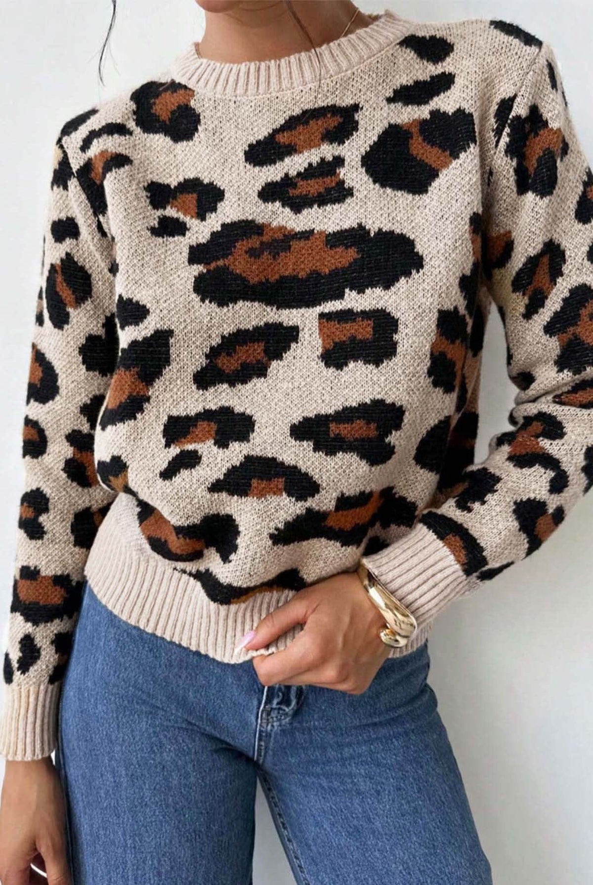 Leopard Luxe Knit Sweater-Sweaters-Krush Kandy, Women's Online Fashion Boutique Located in Phoenix, Arizona (Scottsdale Area)