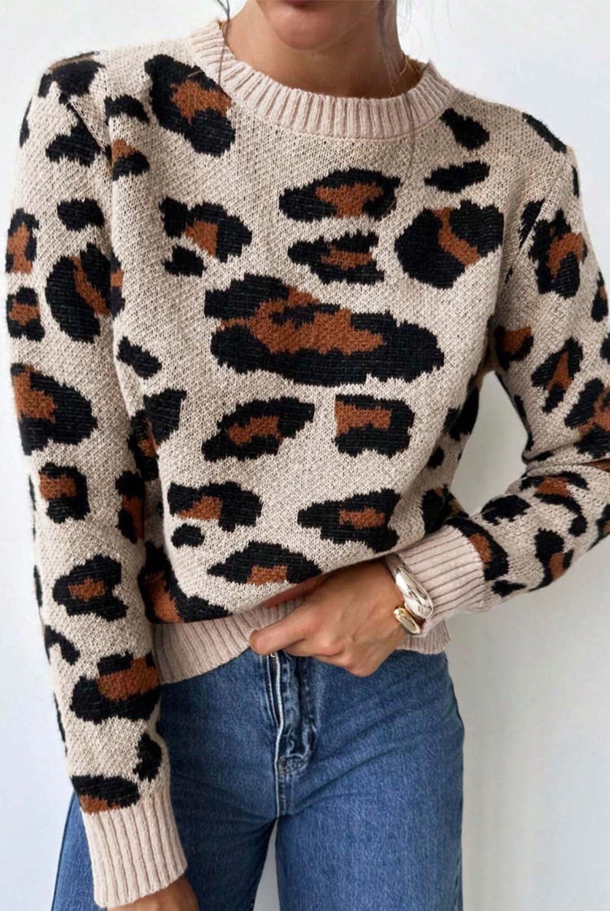 Leopard Luxe Knit Sweater-Sweaters-Krush Kandy, Women's Online Fashion Boutique Located in Phoenix, Arizona (Scottsdale Area)
