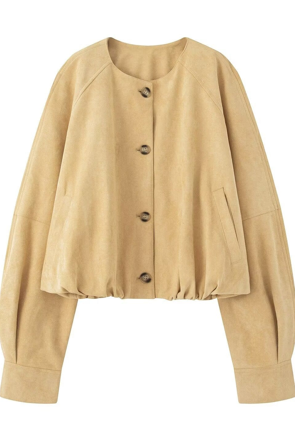 Casual Chic Ruched Faux Suede Jacket-Jacket-Krush Kandy, Women's Online Fashion Boutique Located in Phoenix, Arizona (Scottsdale Area)