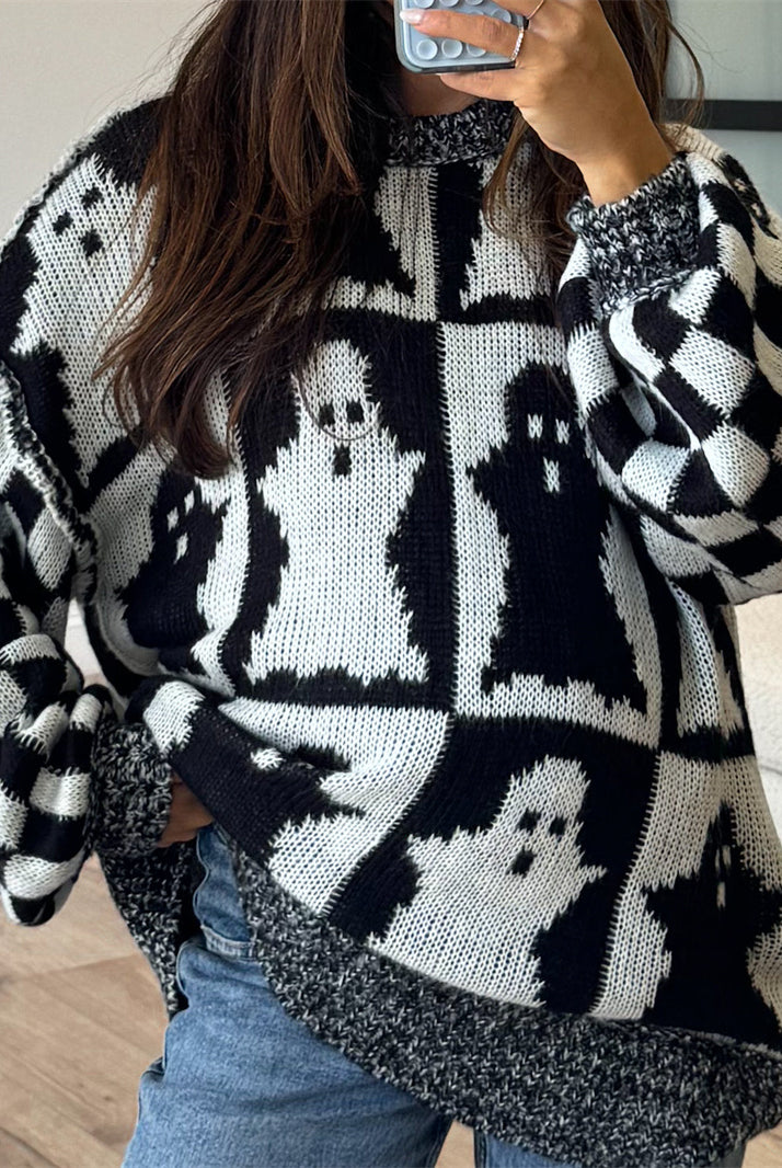 Check Me Boo Ghost Sweater-Sweater-Krush Kandy, Women's Online Fashion Boutique Located in Phoenix, Arizona (Scottsdale Area)