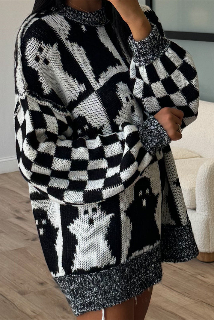Check Me Boo Ghost Sweater-Sweater-Krush Kandy, Women's Online Fashion Boutique Located in Phoenix, Arizona (Scottsdale Area)