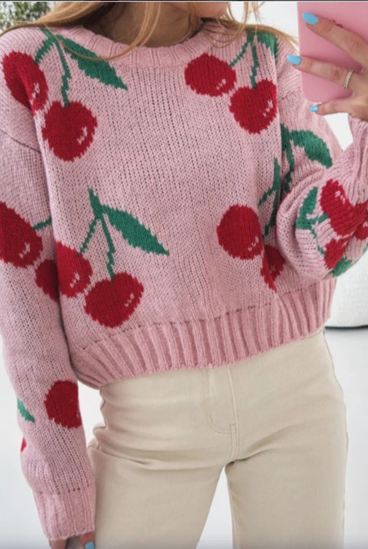 Cherry On Top Luxe Ribbed Sweater-Sweaters-Krush Kandy, Women's Online Fashion Boutique Located in Phoenix, Arizona (Scottsdale Area)