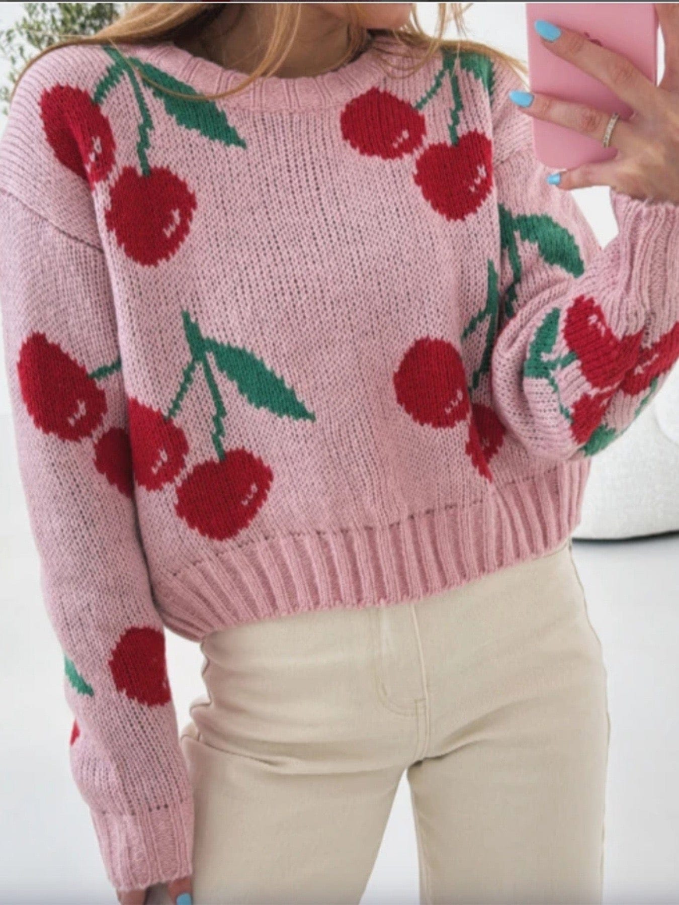 Cherry On Top Luxe Ribbed Sweater-Sweaters-Krush Kandy, Women's Online Fashion Boutique Located in Phoenix, Arizona (Scottsdale Area)