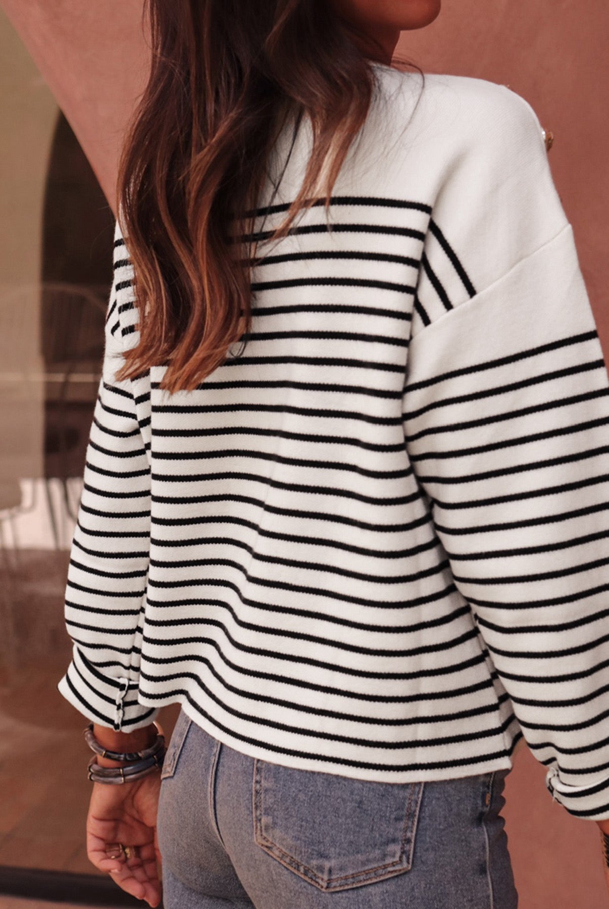 Warm Wishes Stripe V-Neck Long Sleeve Sweater-Sweaters-Krush Kandy, Women's Online Fashion Boutique Located in Phoenix, Arizona (Scottsdale Area)