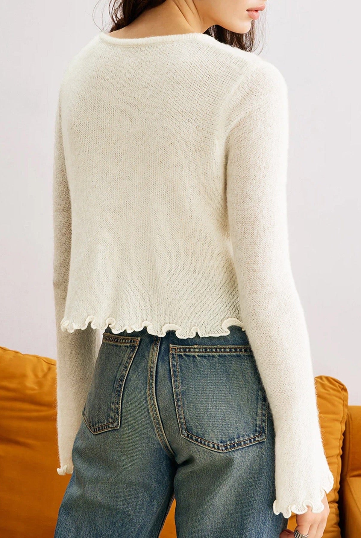 Cute As A Button Rose Ruffle Cardigan-Cardigans-Krush Kandy, Women's Online Fashion Boutique Located in Phoenix, Arizona (Scottsdale Area)