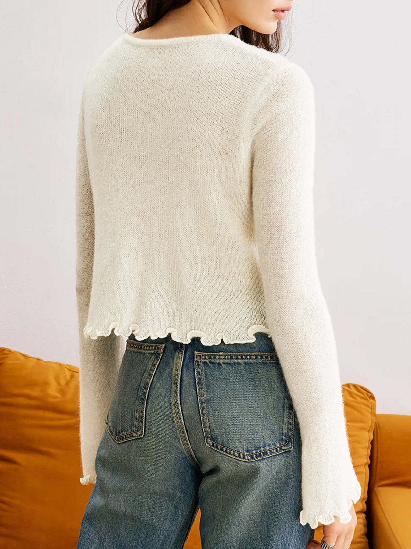 Cute As A Button Rose Ruffle Cardigan-Cardigans-Krush Kandy, Women's Online Fashion Boutique Located in Phoenix, Arizona (Scottsdale Area)