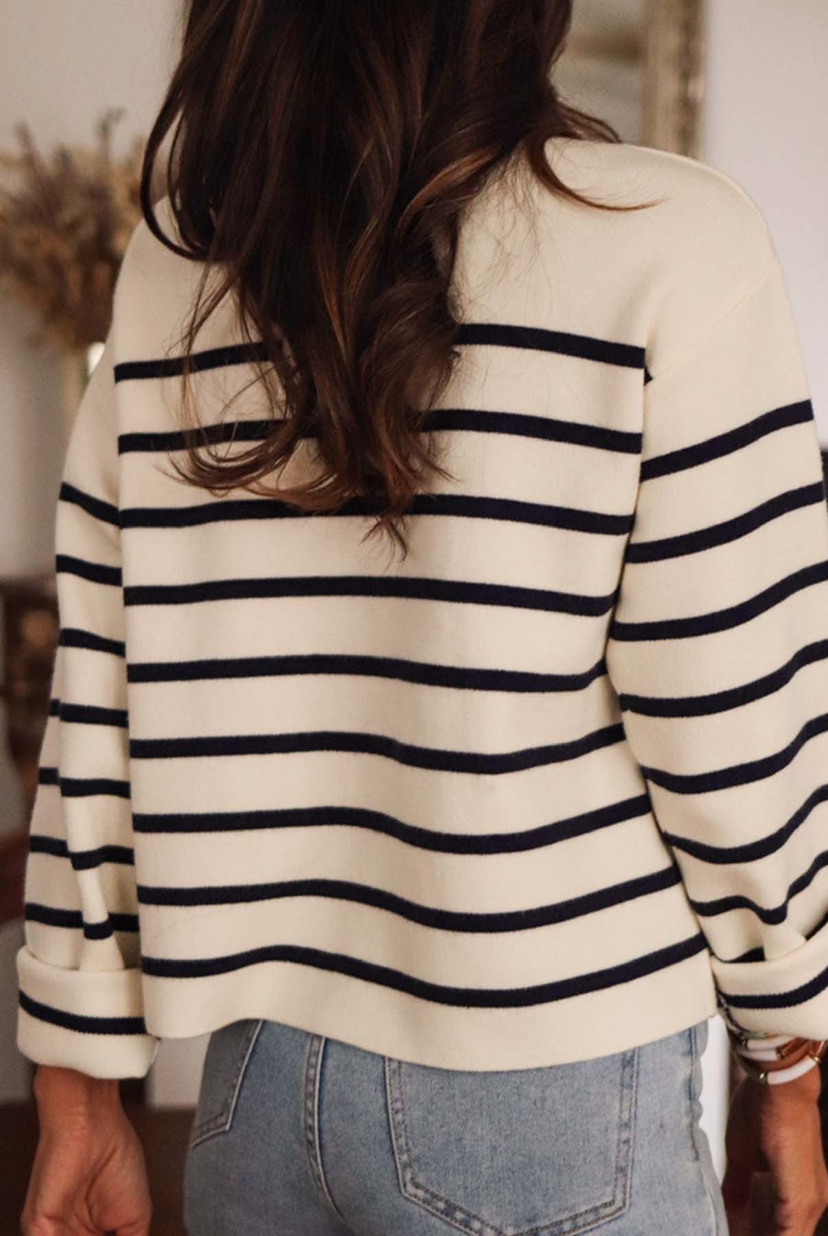 Luxurious Stripe Button Cardigan-Cardigan-Krush Kandy, Women's Online Fashion Boutique Located in Phoenix, Arizona (Scottsdale Area)
