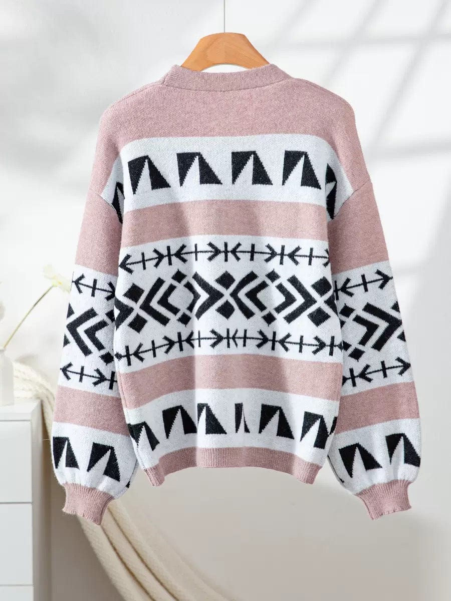 Wild & Free Geometric Button Cardigan-Cardigan-Krush Kandy, Women's Online Fashion Boutique Located in Phoenix, Arizona (Scottsdale Area)