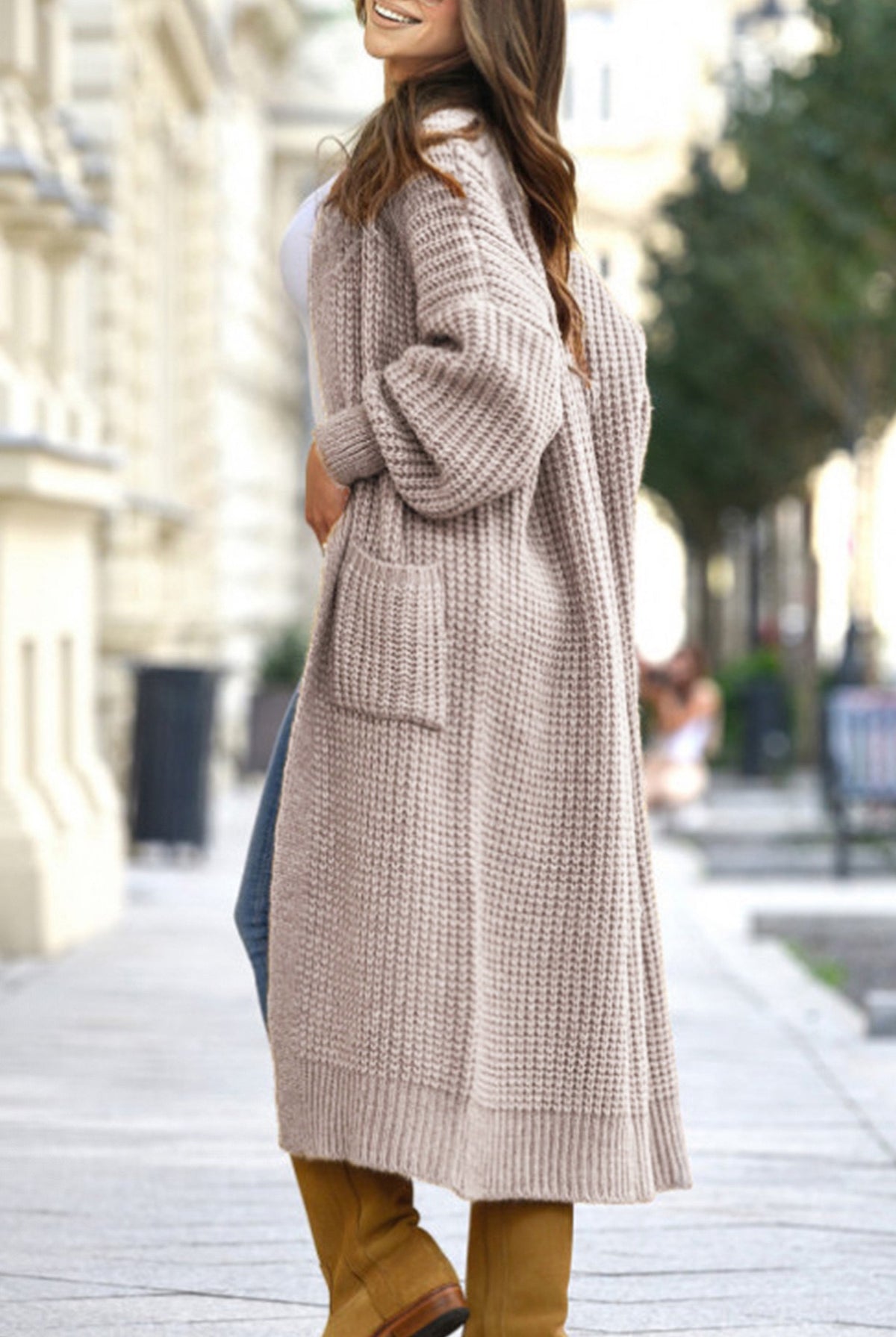 Long Knit Pocket Cardigan-Cardigans-Krush Kandy, Women's Online Fashion Boutique Located in Phoenix, Arizona (Scottsdale Area)