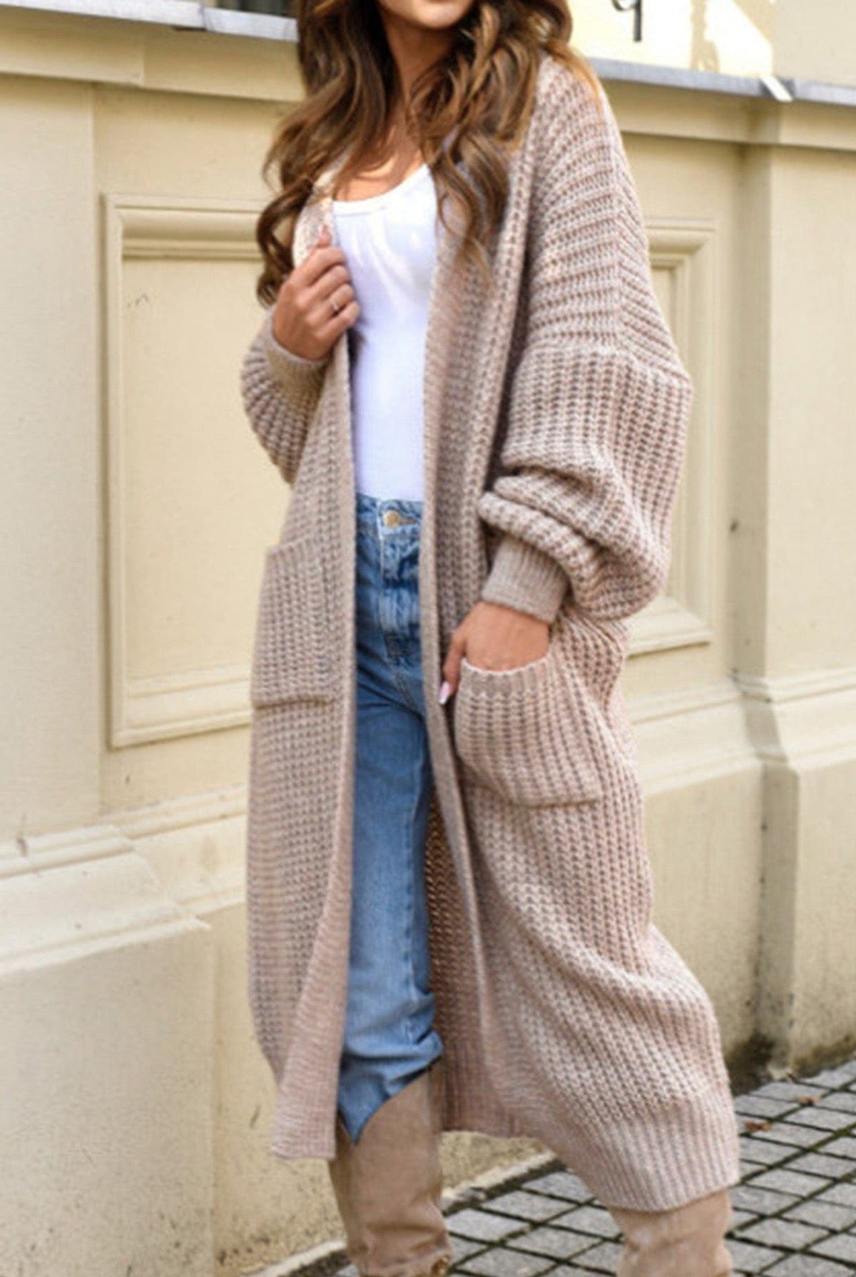 Long Knit Pocket Cardigan-Cardigans-Krush Kandy, Women's Online Fashion Boutique Located in Phoenix, Arizona (Scottsdale Area)