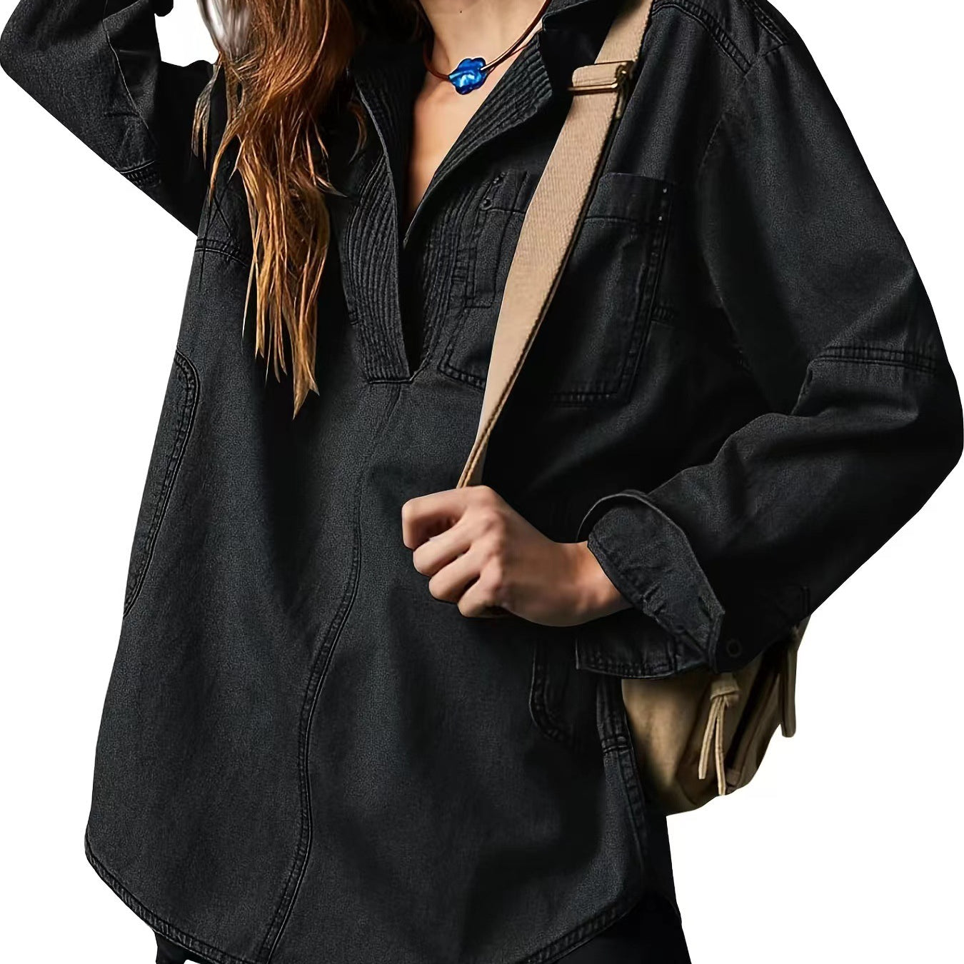 Rodeo Muse Denim Long Sleeve Top-Long Sleeve Tops-Krush Kandy, Women's Online Fashion Boutique Located in Phoenix, Arizona (Scottsdale Area)