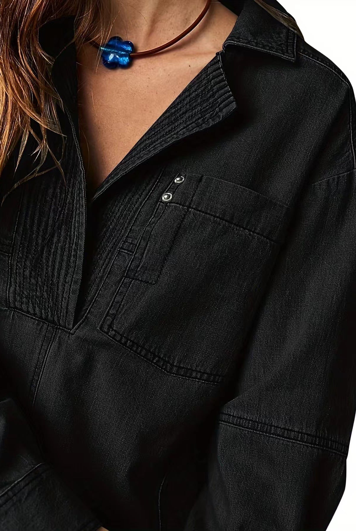 Rodeo Muse Denim Long Sleeve Top-Long Sleeve Tops-Krush Kandy, Women's Online Fashion Boutique Located in Phoenix, Arizona (Scottsdale Area)