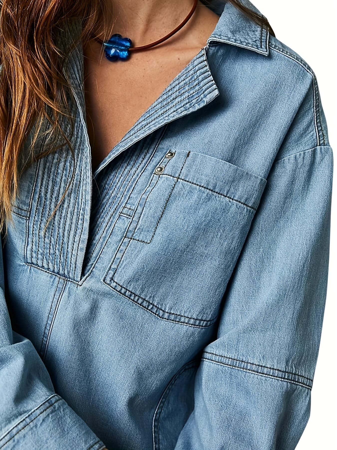 Rodeo Muse Denim Long Sleeve Top-Long Sleeve Tops-Krush Kandy, Women's Online Fashion Boutique Located in Phoenix, Arizona (Scottsdale Area)