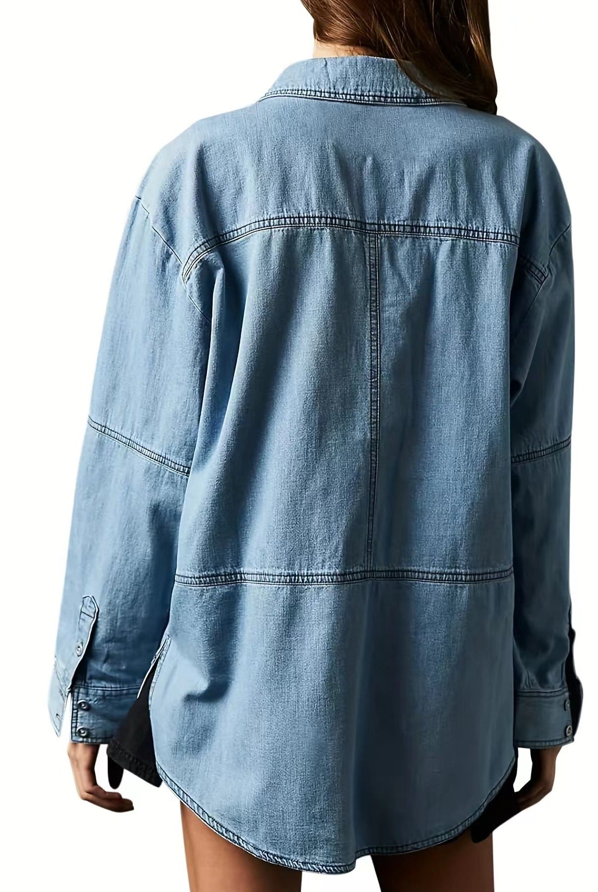 Rodeo Muse Denim Long Sleeve Top-Long Sleeve Tops-Krush Kandy, Women's Online Fashion Boutique Located in Phoenix, Arizona (Scottsdale Area)