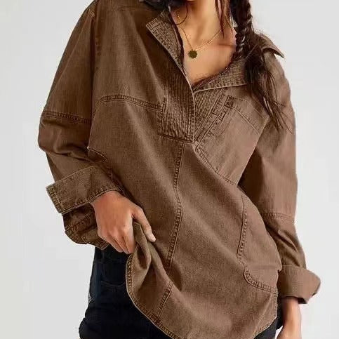 Rodeo Muse Denim Long Sleeve Top-Long Sleeve Tops-Krush Kandy, Women's Online Fashion Boutique Located in Phoenix, Arizona (Scottsdale Area)