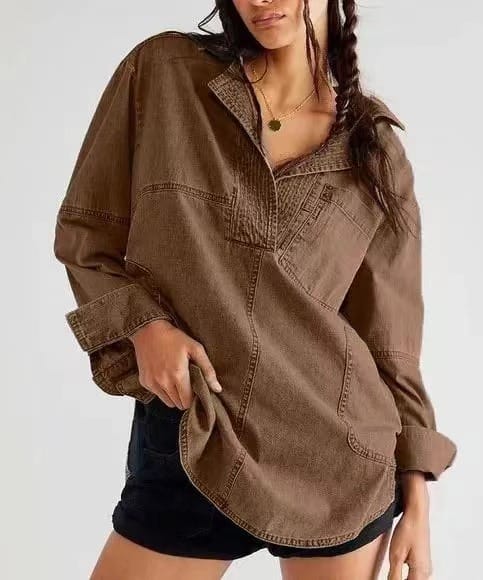 Rodeo Muse Denim Long Sleeve Top-Long Sleeve Tops-Krush Kandy, Women's Online Fashion Boutique Located in Phoenix, Arizona (Scottsdale Area)