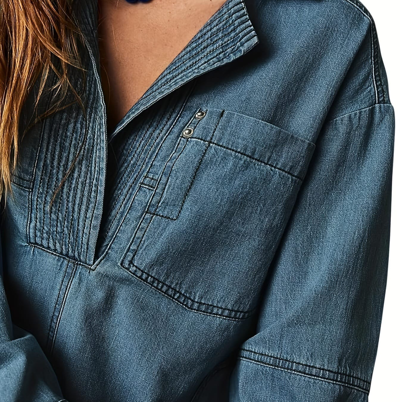 Rodeo Muse Denim Long Sleeve Top-Long Sleeve Tops-Krush Kandy, Women's Online Fashion Boutique Located in Phoenix, Arizona (Scottsdale Area)