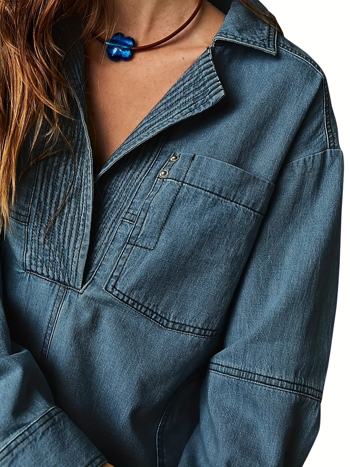 Rodeo Muse Denim Long Sleeve Top-Long Sleeve Tops-Krush Kandy, Women's Online Fashion Boutique Located in Phoenix, Arizona (Scottsdale Area)