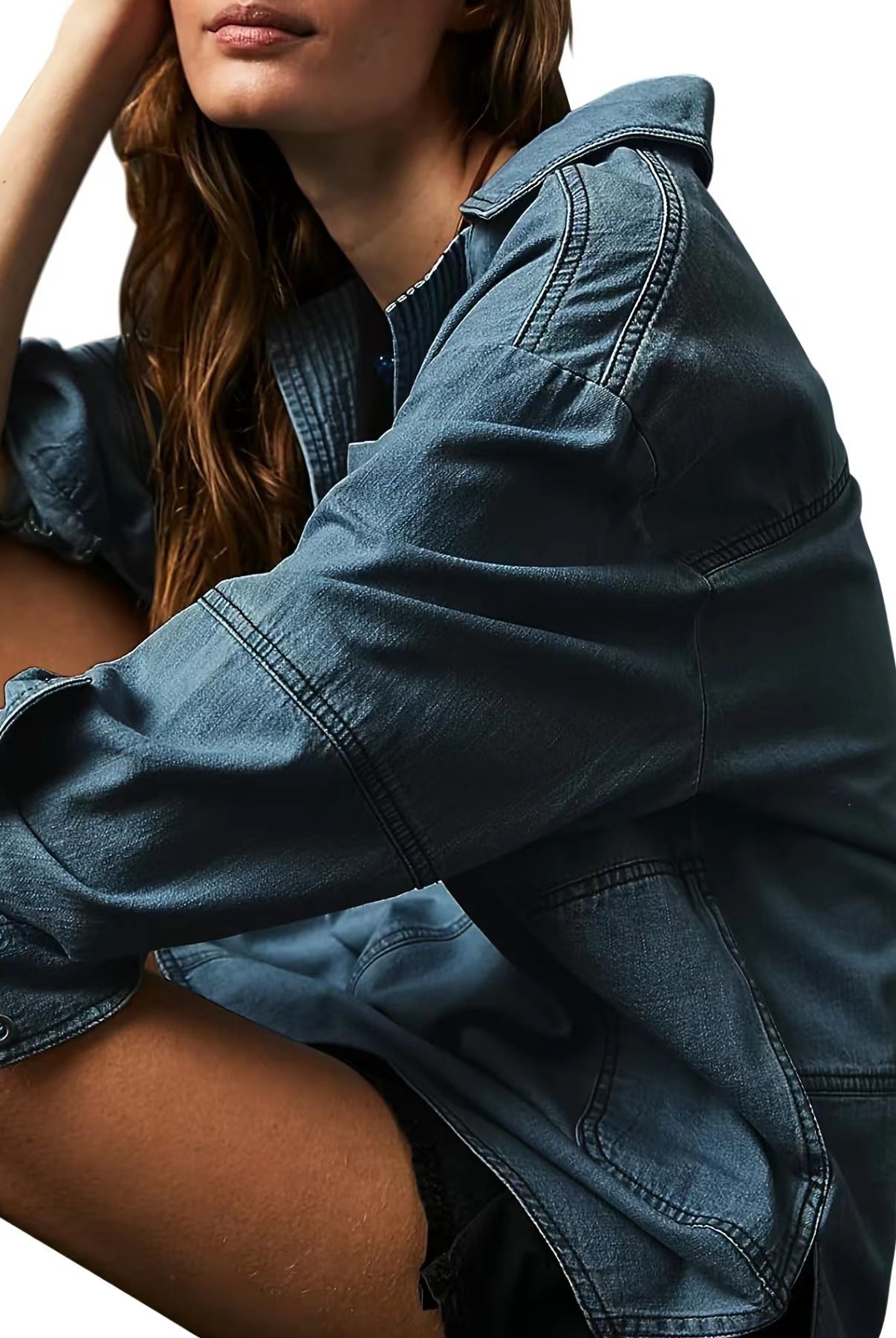 Rodeo Muse Denim Long Sleeve Top-Long Sleeve Tops-Krush Kandy, Women's Online Fashion Boutique Located in Phoenix, Arizona (Scottsdale Area)