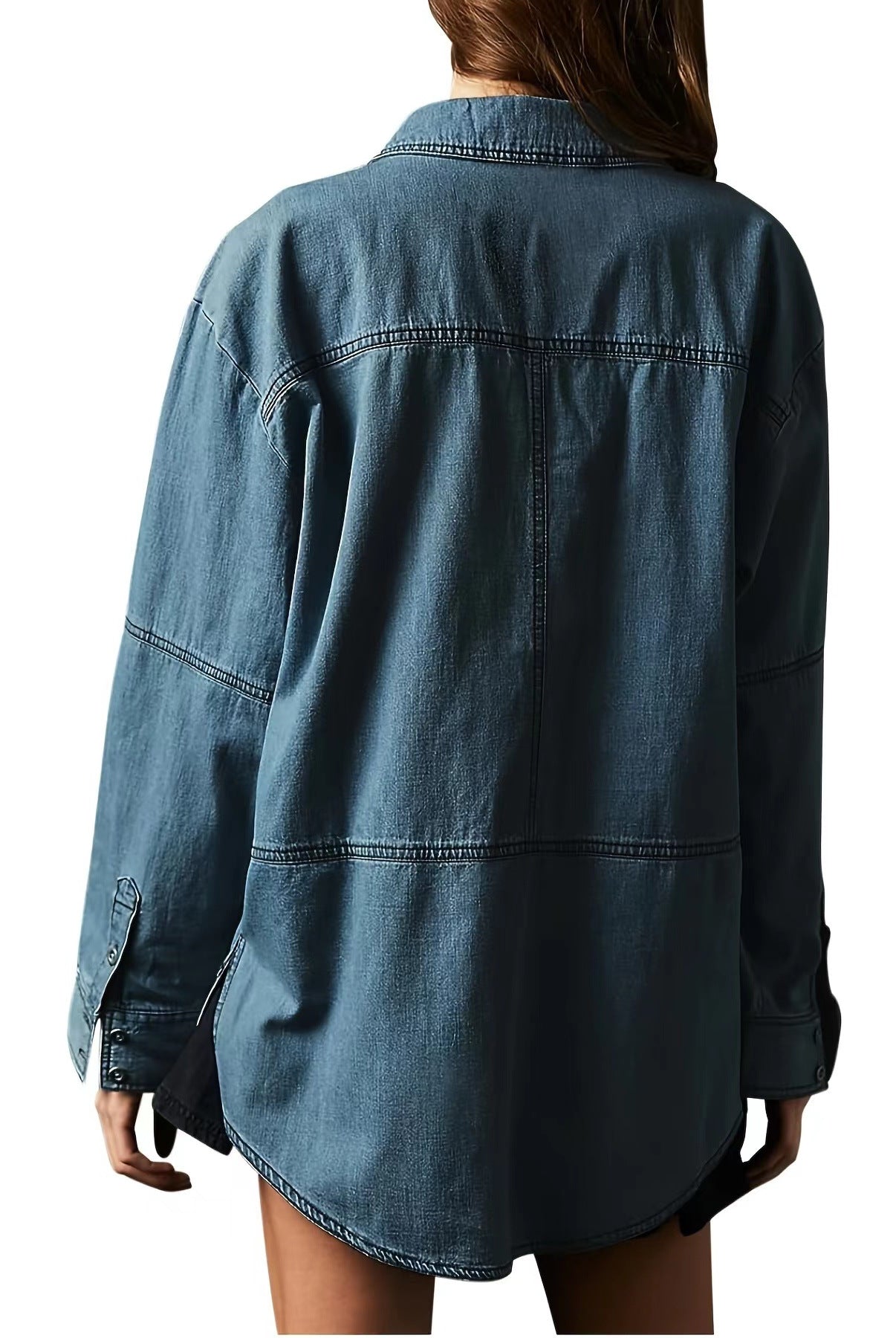 Rodeo Muse Denim Long Sleeve Top-Long Sleeve Tops-Krush Kandy, Women's Online Fashion Boutique Located in Phoenix, Arizona (Scottsdale Area)