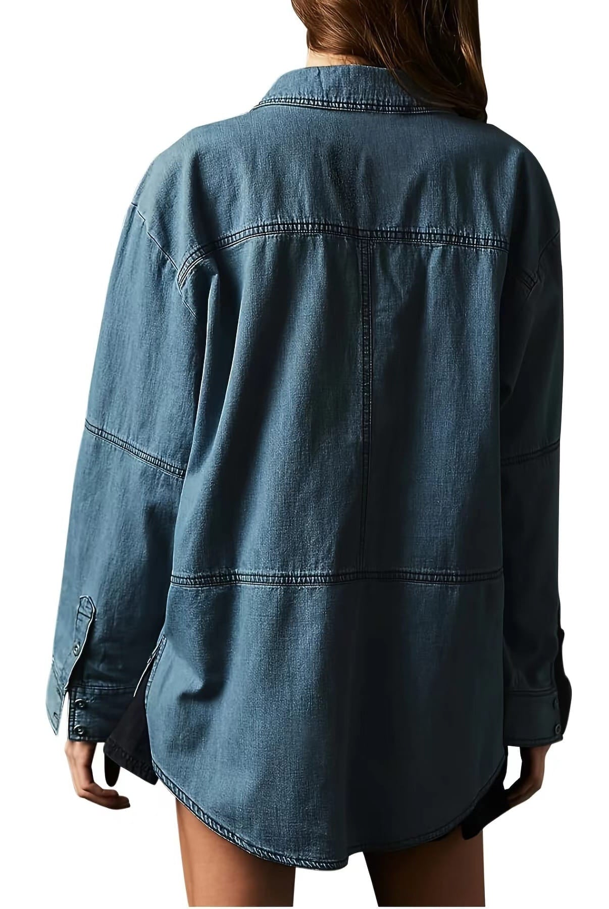 Rodeo Muse Denim Long Sleeve Top-Long Sleeve Tops-Krush Kandy, Women's Online Fashion Boutique Located in Phoenix, Arizona (Scottsdale Area)