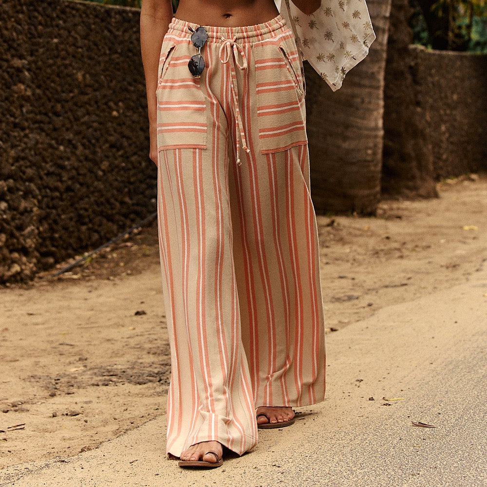 Free Spirit Stripe Wide Leg Pants-Pants-Krush Kandy, Women's Online Fashion Boutique Located in Phoenix, Arizona (Scottsdale Area)
