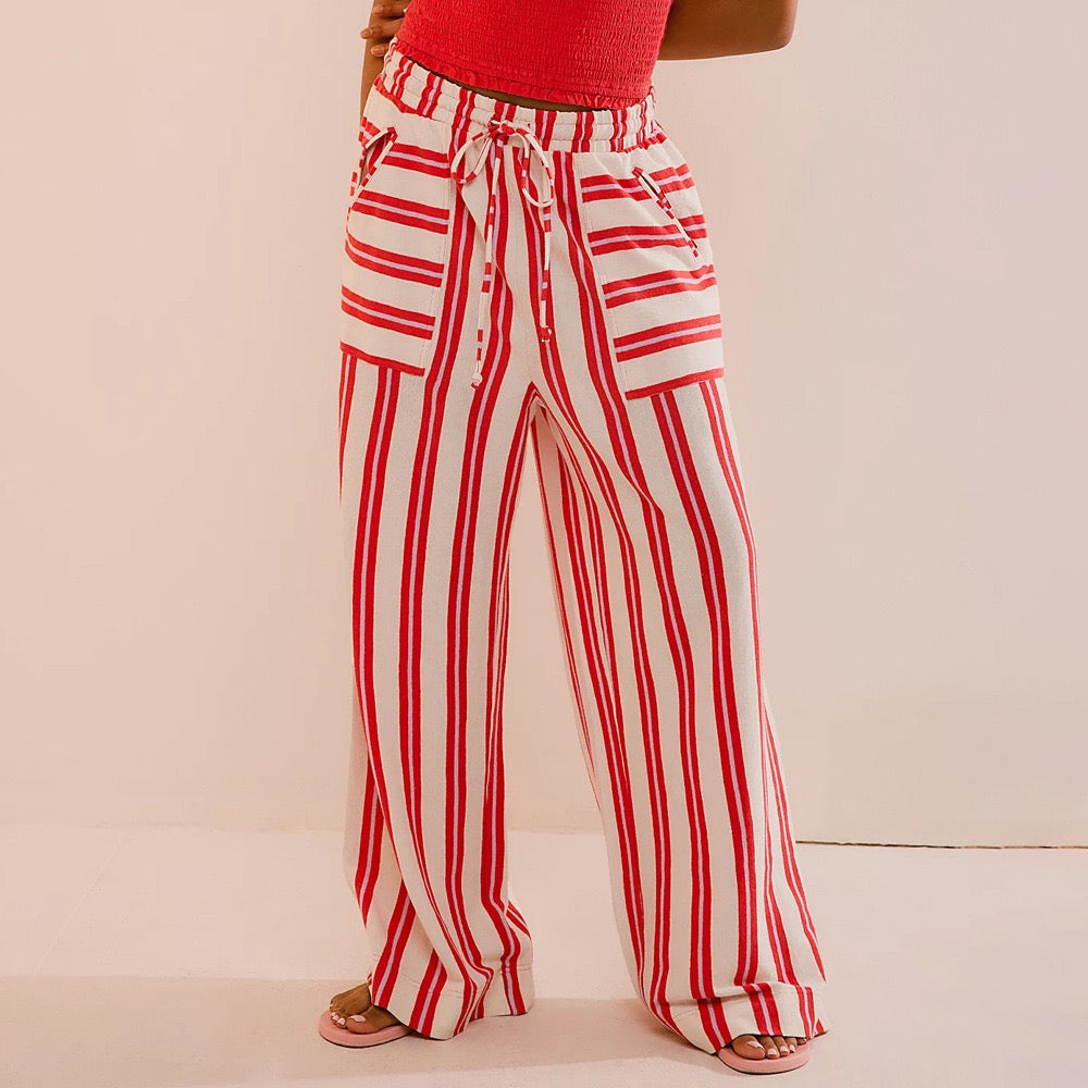 Free Spirit Stripe Wide Leg Pants-Pants-Krush Kandy, Women's Online Fashion Boutique Located in Phoenix, Arizona (Scottsdale Area)