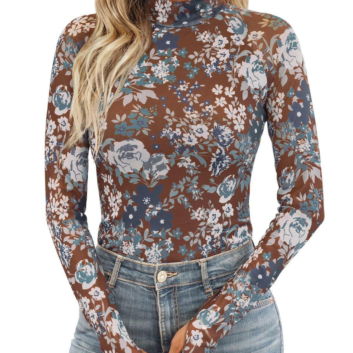 Second Skin Mesh Mock Neck Top-Tops-Krush Kandy, Women's Online Fashion Boutique Located in Phoenix, Arizona (Scottsdale Area)