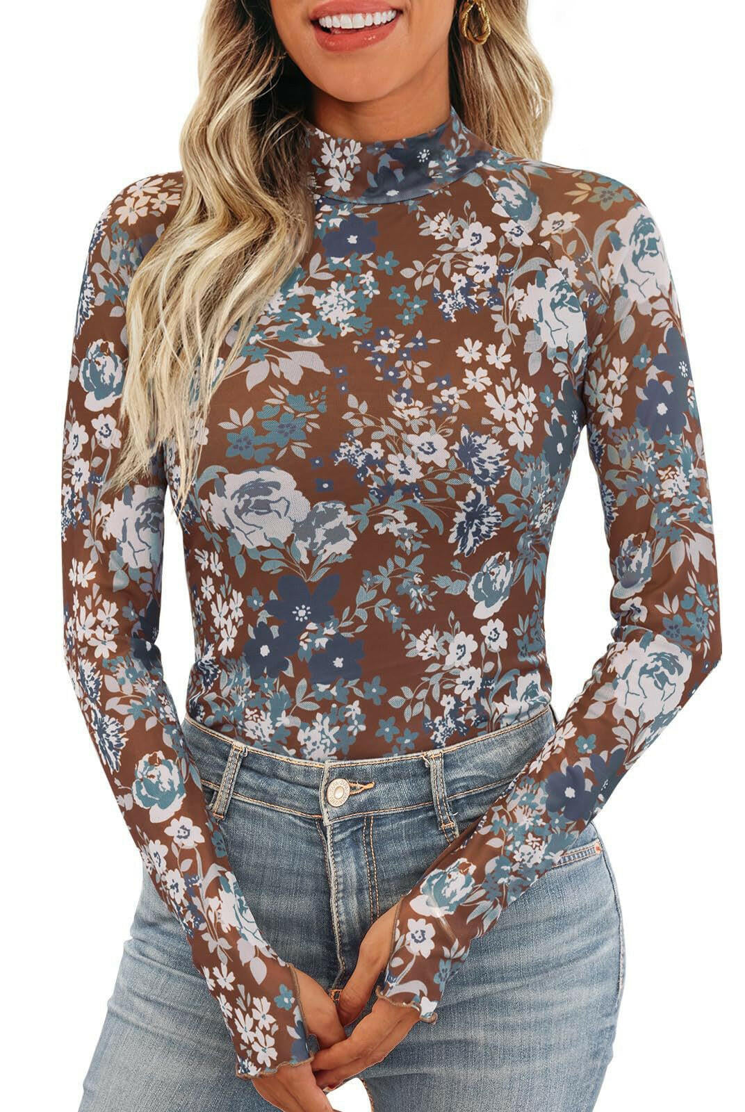 Second Skin Mesh Mock Neck Top-Tops-Krush Kandy, Women's Online Fashion Boutique Located in Phoenix, Arizona (Scottsdale Area)