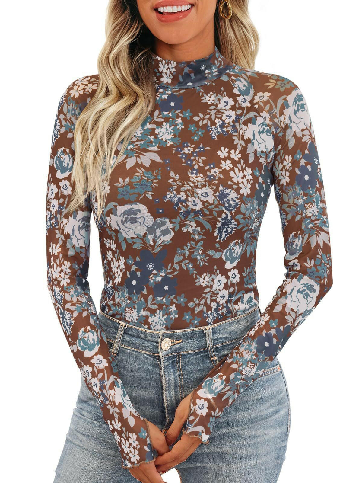 Second Skin Mesh Mock Neck Top-Tops-Krush Kandy, Women's Online Fashion Boutique Located in Phoenix, Arizona (Scottsdale Area)