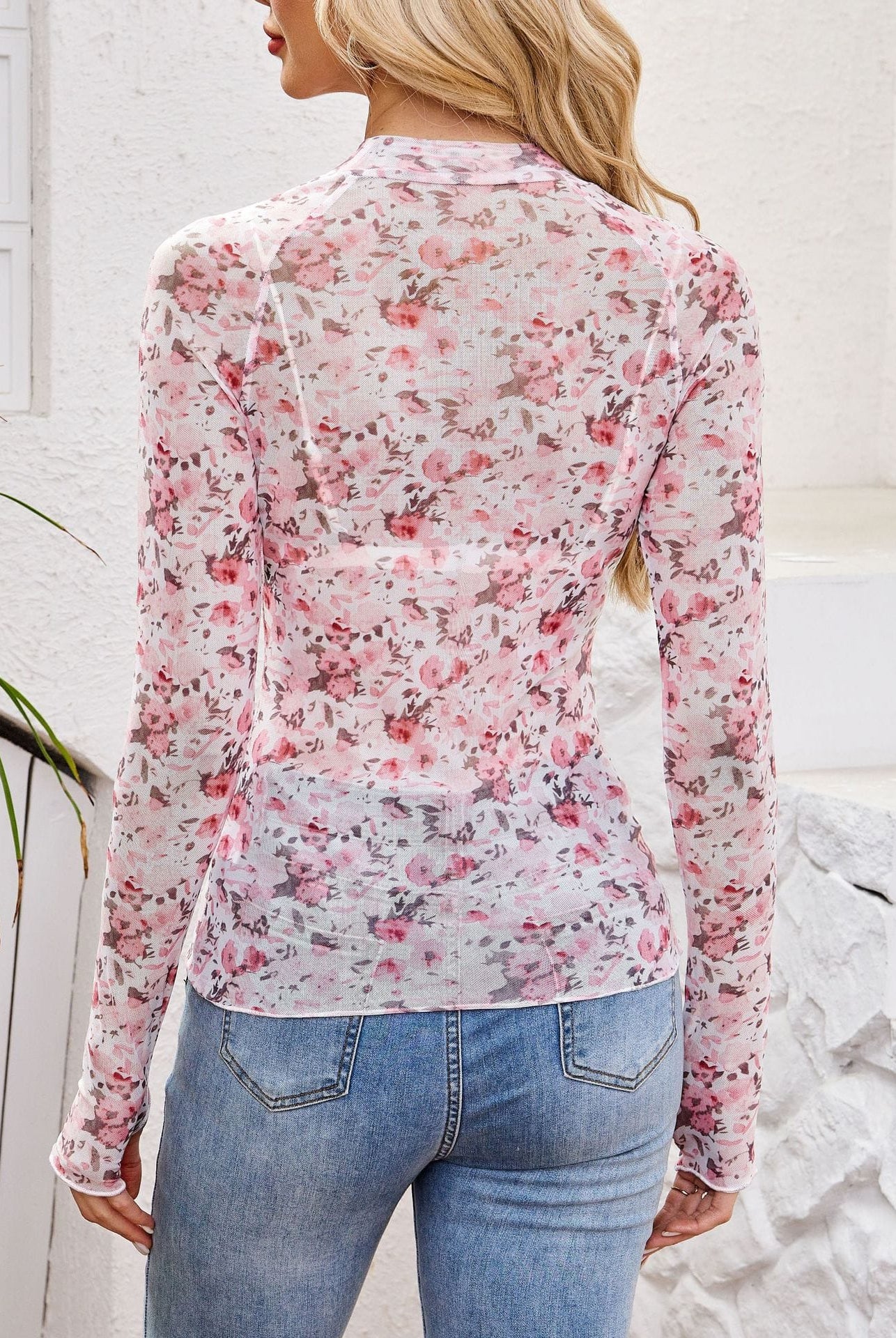 Sheer Floral Long Sleeve Top-Cardigan-Krush Kandy, Women's Online Fashion Boutique Located in Phoenix, Arizona (Scottsdale Area)