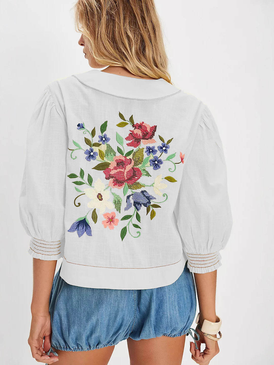 Floral Embroidered Blouse-Jacket-Krush Kandy, Women's Online Fashion Boutique Located in Phoenix, Arizona (Scottsdale Area)