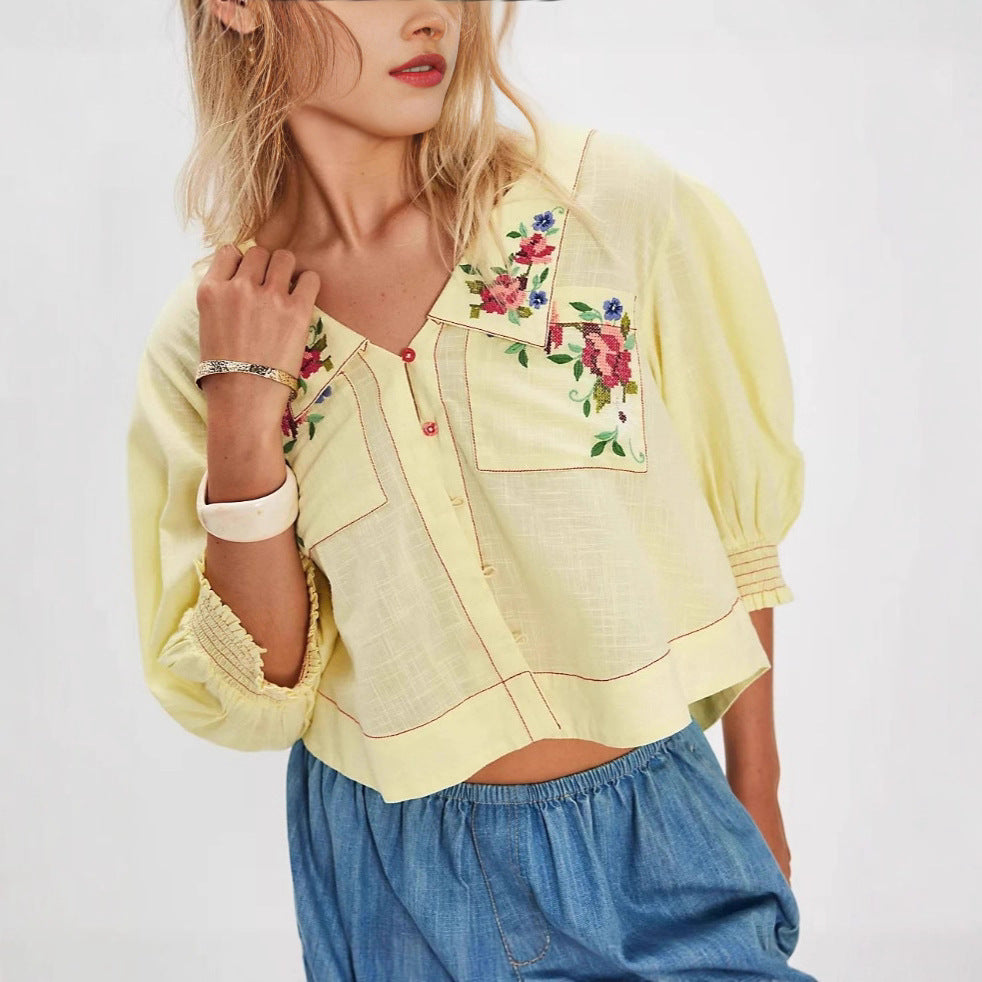 Floral Crop Blouse-Jacket-Krush Kandy, Women's Online Fashion Boutique Located in Phoenix, Arizona (Scottsdale Area)