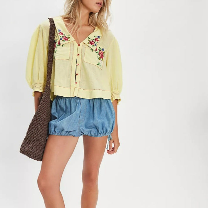 Floral Embroidered Blouse-Jacket-Krush Kandy, Women's Online Fashion Boutique Located in Phoenix, Arizona (Scottsdale Area)
