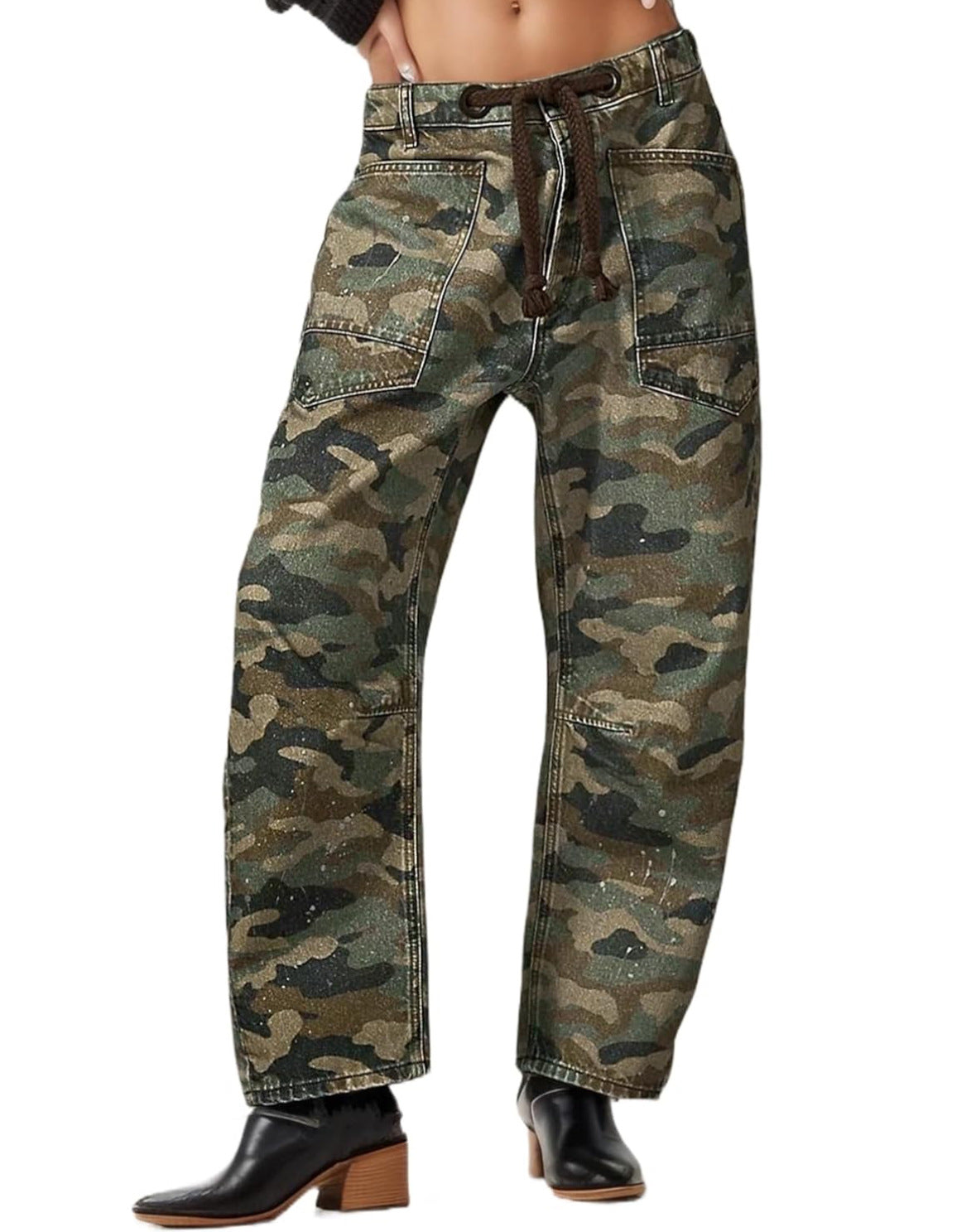 Drawstring Denim Pants-Pants-Krush Kandy, Women's Online Fashion Boutique Located in Phoenix, Arizona (Scottsdale Area)