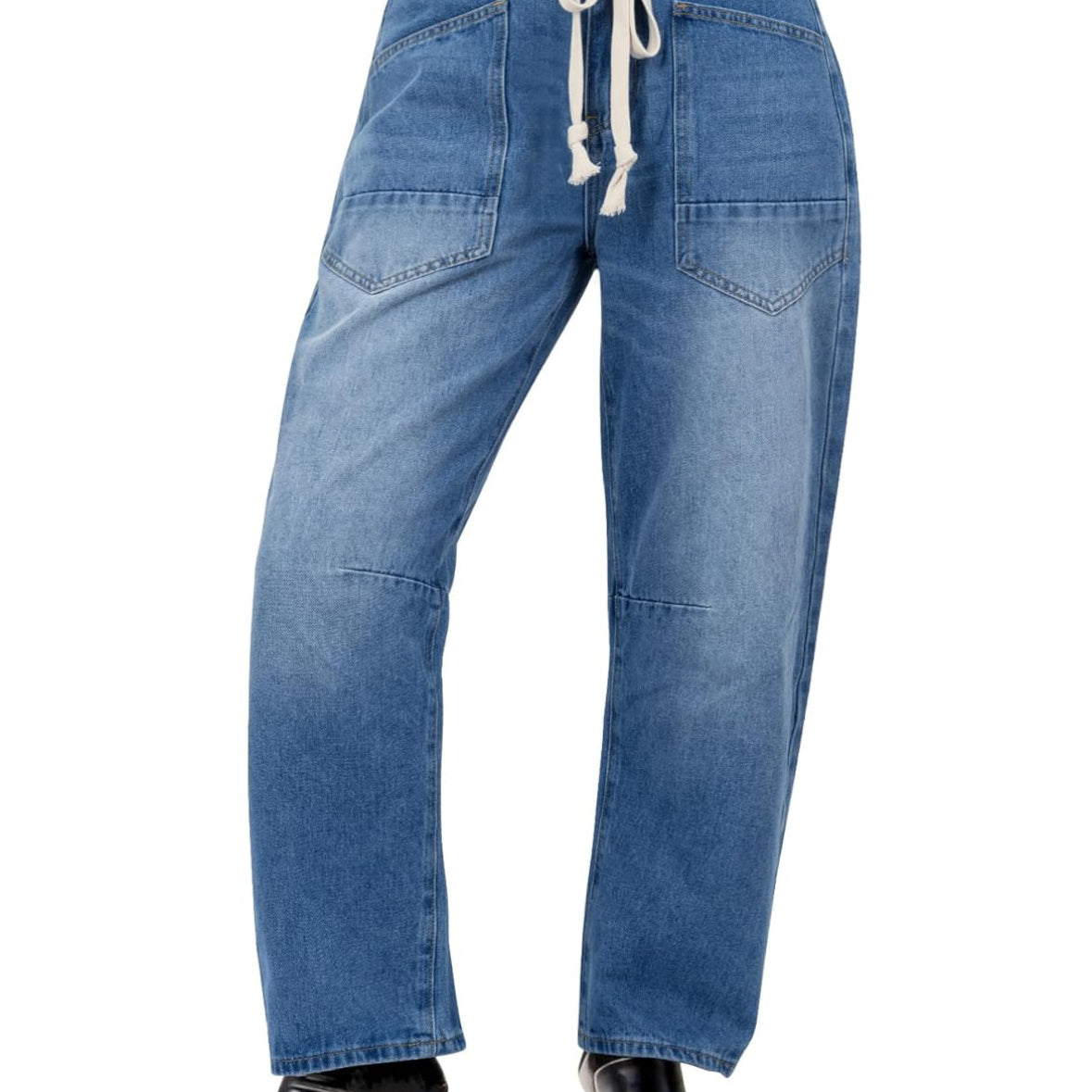 Drawstring Denim Pants-Pants-Krush Kandy, Women's Online Fashion Boutique Located in Phoenix, Arizona (Scottsdale Area)