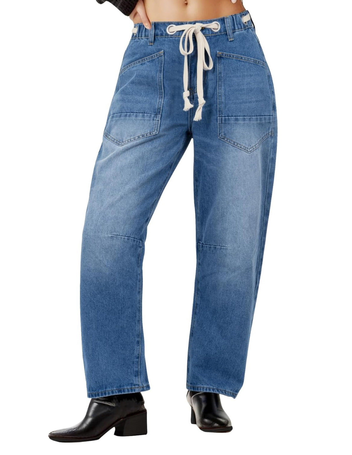 Drawstring Denim Pants-Pants-Krush Kandy, Women's Online Fashion Boutique Located in Phoenix, Arizona (Scottsdale Area)