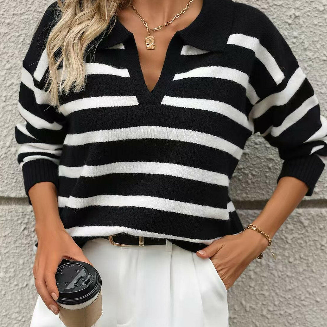 Coastal Stripes Knit Sweater-Sweaters-Krush Kandy, Women's Online Fashion Boutique Located in Phoenix, Arizona (Scottsdale Area)