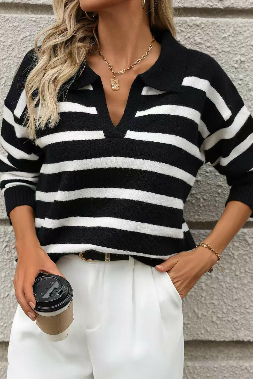 Coastal Stripes Knit Sweater-Sweaters-Krush Kandy, Women's Online Fashion Boutique Located in Phoenix, Arizona (Scottsdale Area)