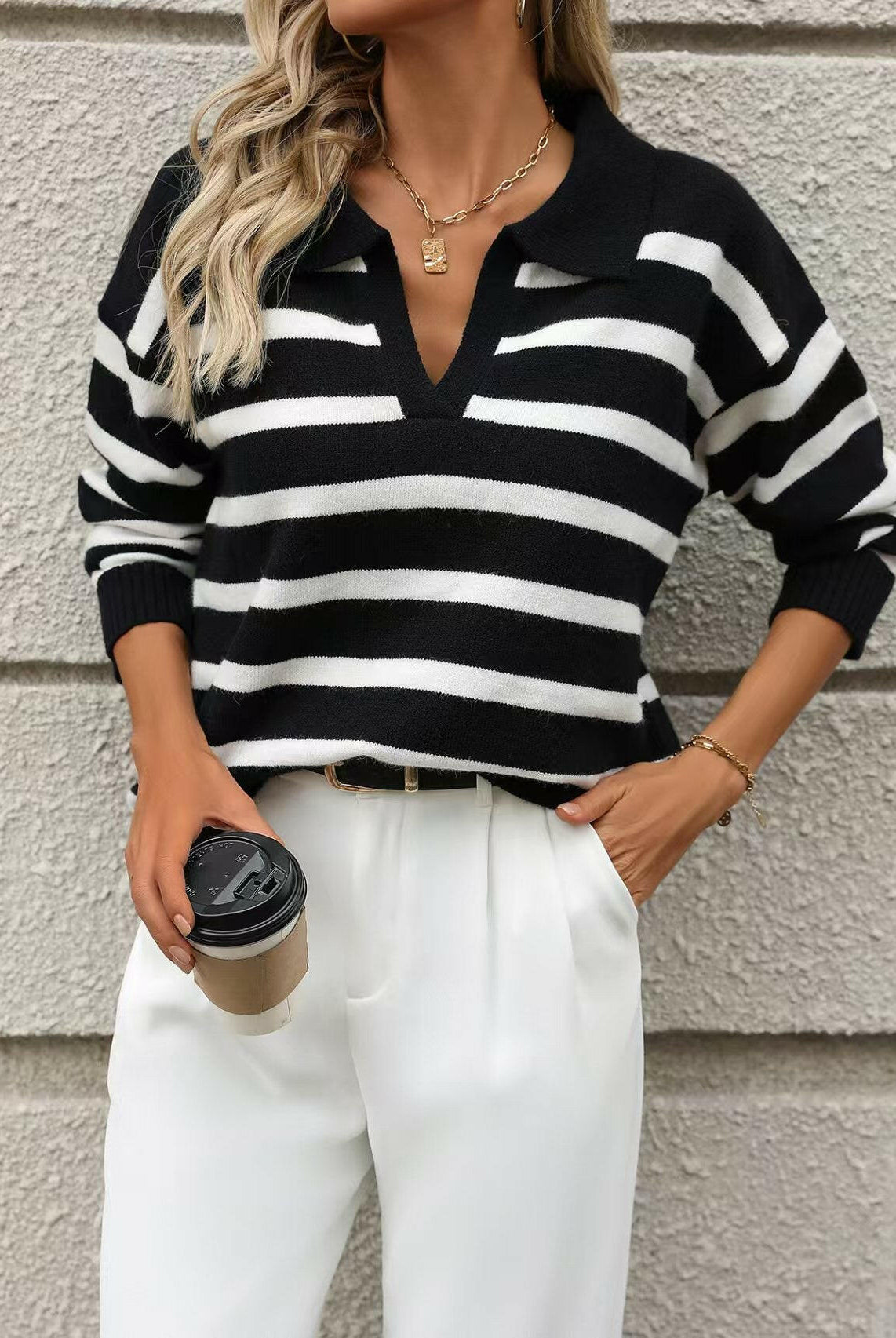 Coastal Stripes Knit Sweater-Sweaters-Krush Kandy, Women's Online Fashion Boutique Located in Phoenix, Arizona (Scottsdale Area)
