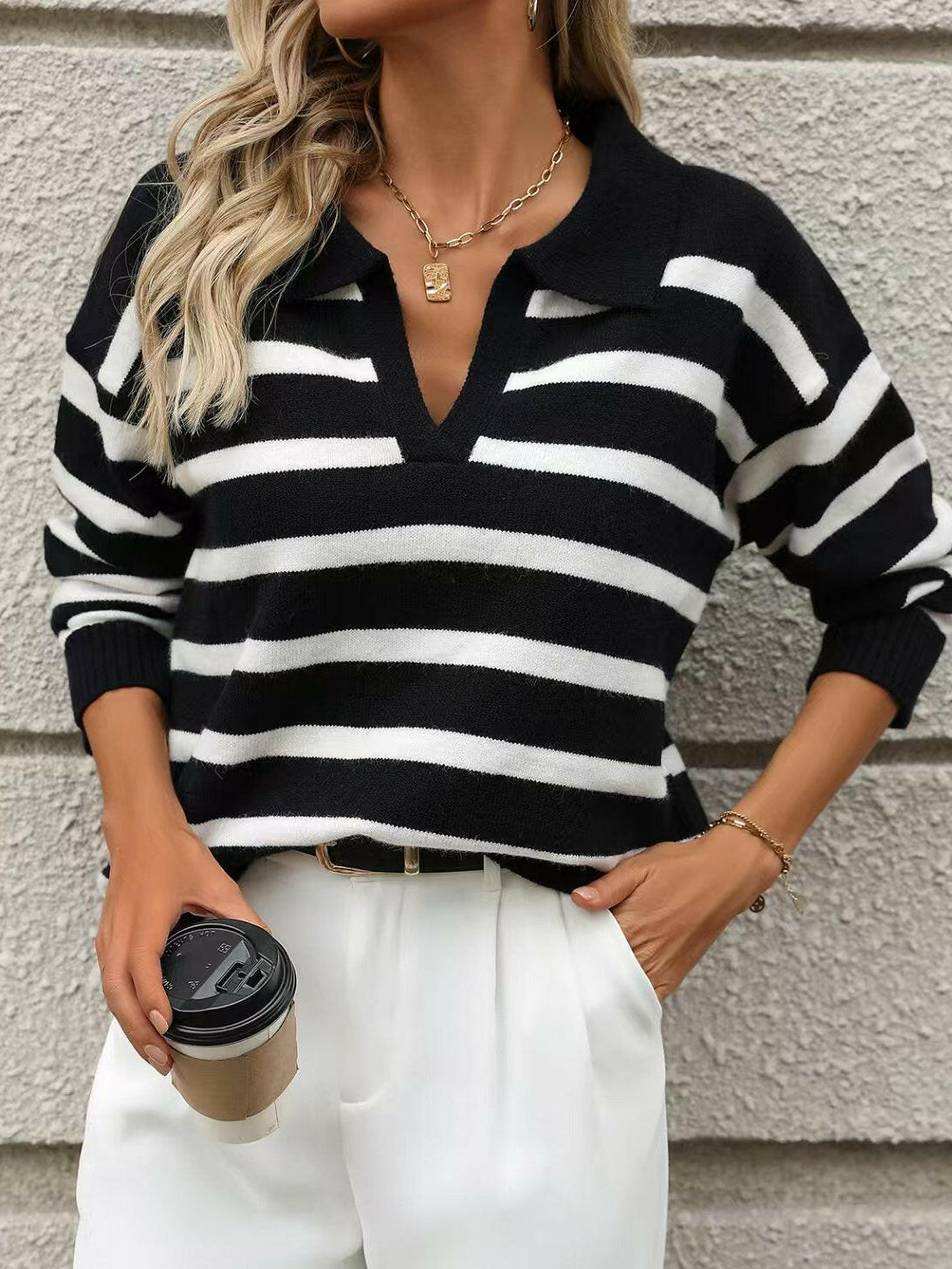 Coastal Stripes Knit Sweater-Sweaters-Krush Kandy, Women's Online Fashion Boutique Located in Phoenix, Arizona (Scottsdale Area)